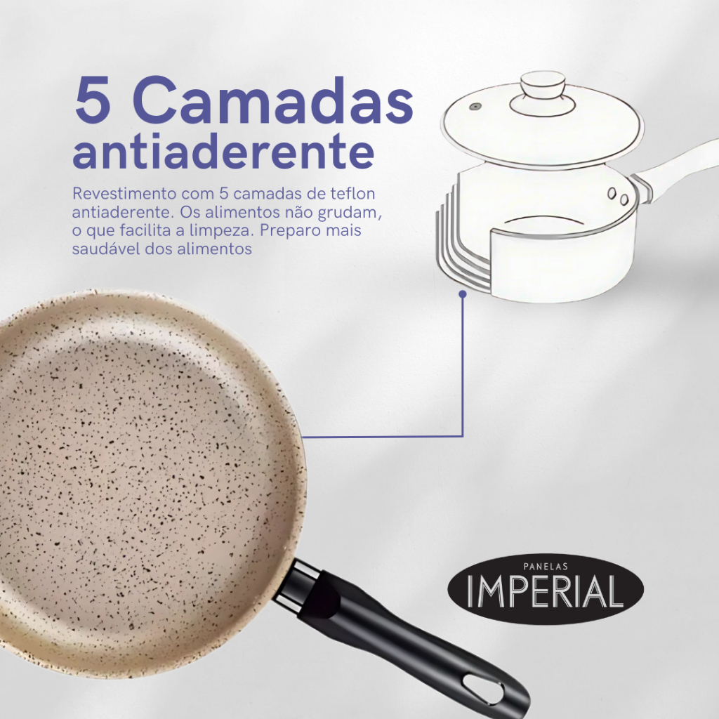 Jogo De Panelas 10 Peças Antiaderente Conjunto Caçarola Frigideira Fervedor Cor Coffee Cappuccino Kit Talheres — imagen 4