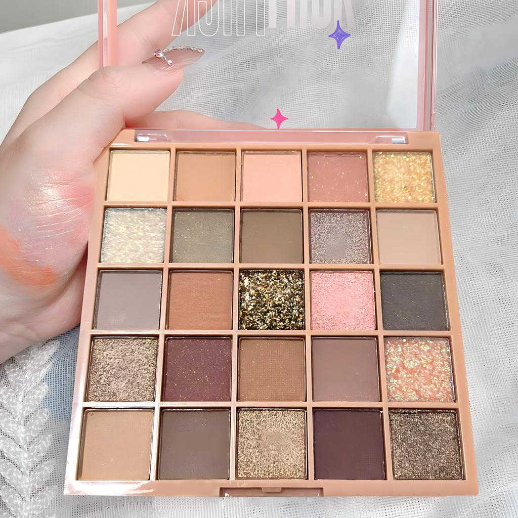 Placa De Sombra De Olho De 25 Cores Fosca Perolada Cor Terra Brilhante E Difícil De Tirar Maquiagem Para Os Olhos — imagen 2