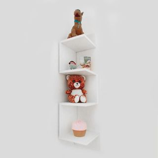 Prateleira De Canto Livros Nicho Mdf Decoração Branca Preta — imagen 4