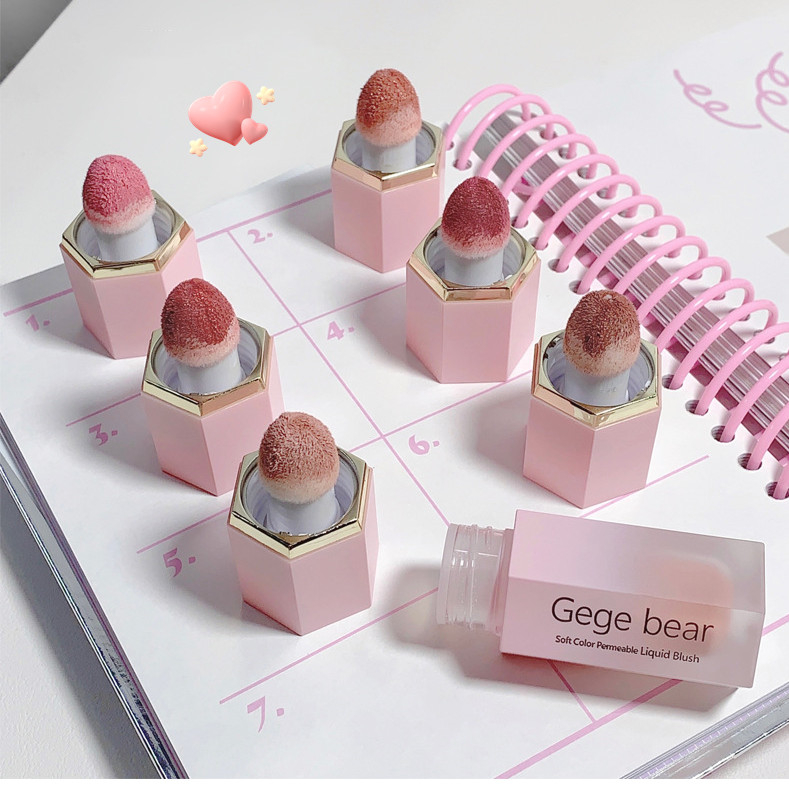 Gecomomo Creme Blush Líquido 6 Cores Veludo Liso Mate Rosa — imagen 4
