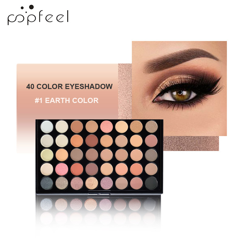 Conjunto Essential De Maquiagem Para Olhos Popfeel - Paleta De 40 Cores Matte E Shimmer, Máscara, Lápis E Pincel — imagen 4