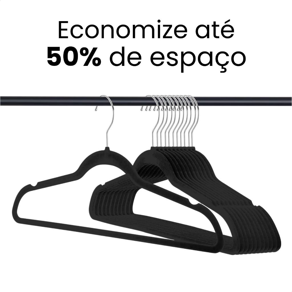 Kit Cabides Veludo Para Roupas Adulto 30 Unidades Fino Resistente — imagen 6