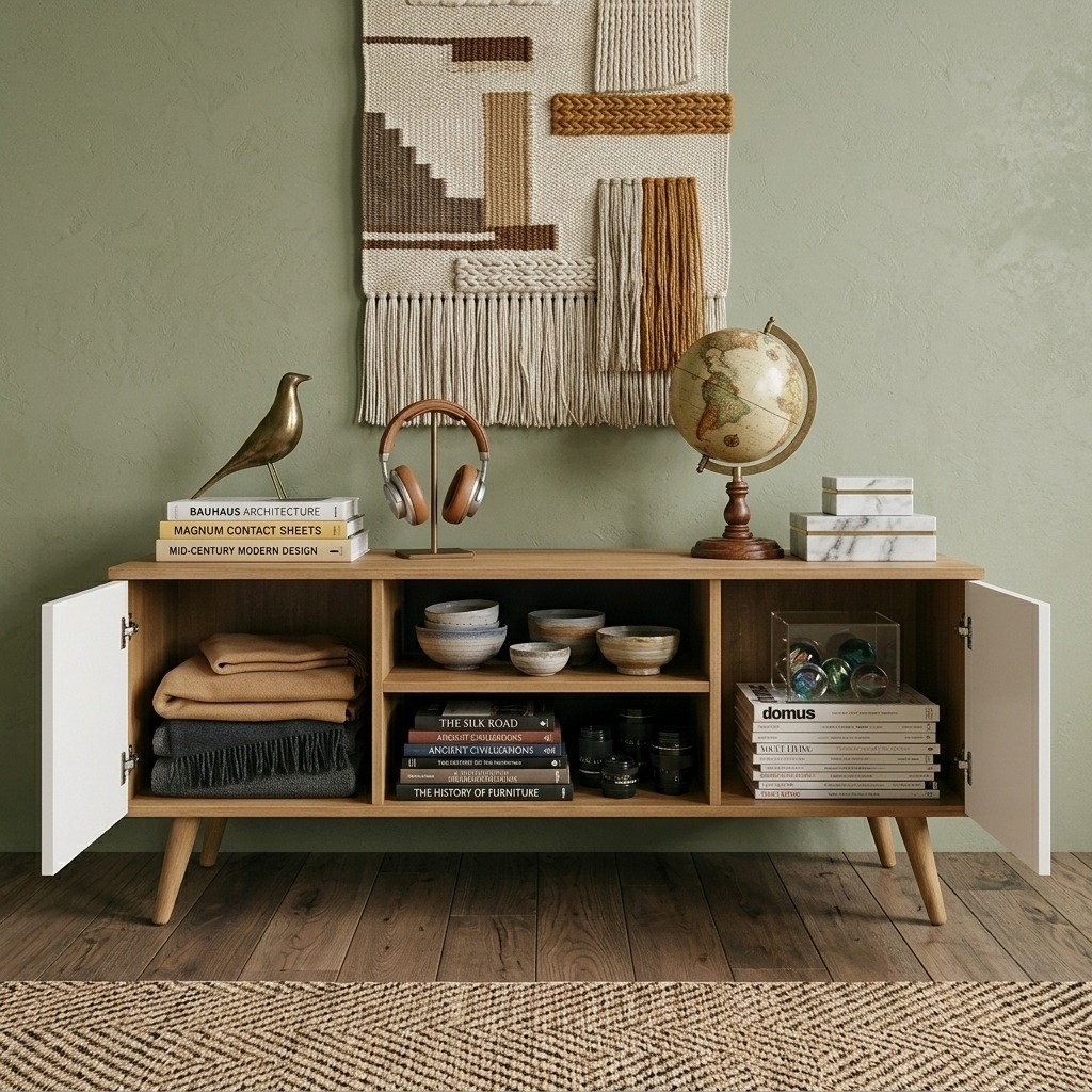 QUEIMA DE ESTOQUE - Buffet Balcão com 3 Portas e 1 Prateleira Multiuso - p/ Sala Estar ou Escritório — imagen 7