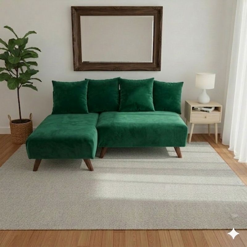 Sofá cama de 2 lugar moderno com 3Almofadas 2 módulos de Velundo com Encaixe móveis de decoração casa escritório