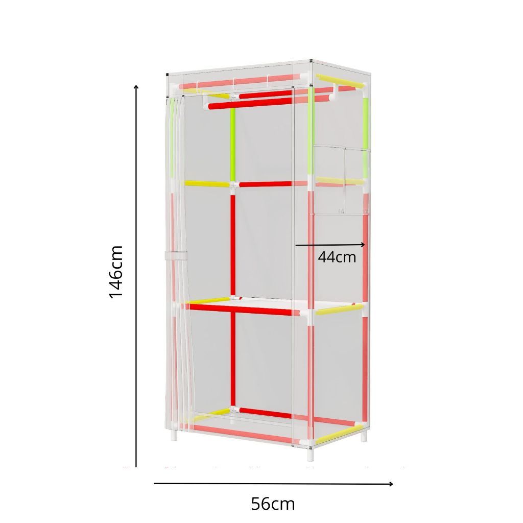 Guarda Roupa Portátil Desmontável Organizador Prático Solteiro e Casal — imagen 8