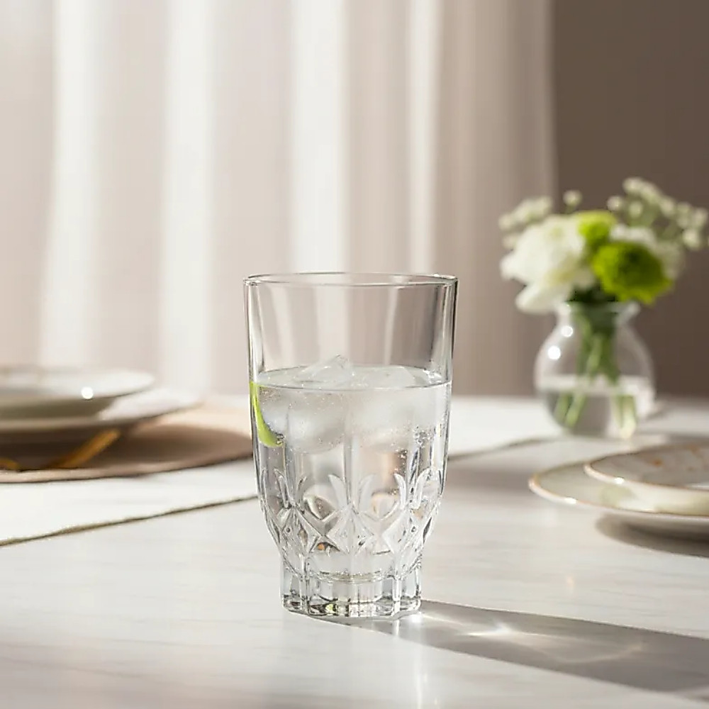 Jogo de Copos de Vidro Trabalhado 230ml Luxo | Kit para Drinks Água Suco | Design Elegante Mesa Posta — imagen 6