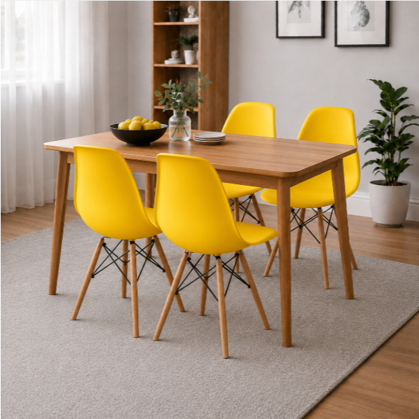 Kit 4 Cadeiras Eiffel Eames Moderna Pés de Madeira Sala Jantar Cozinha Escritório Várias Cores — imagen 4
