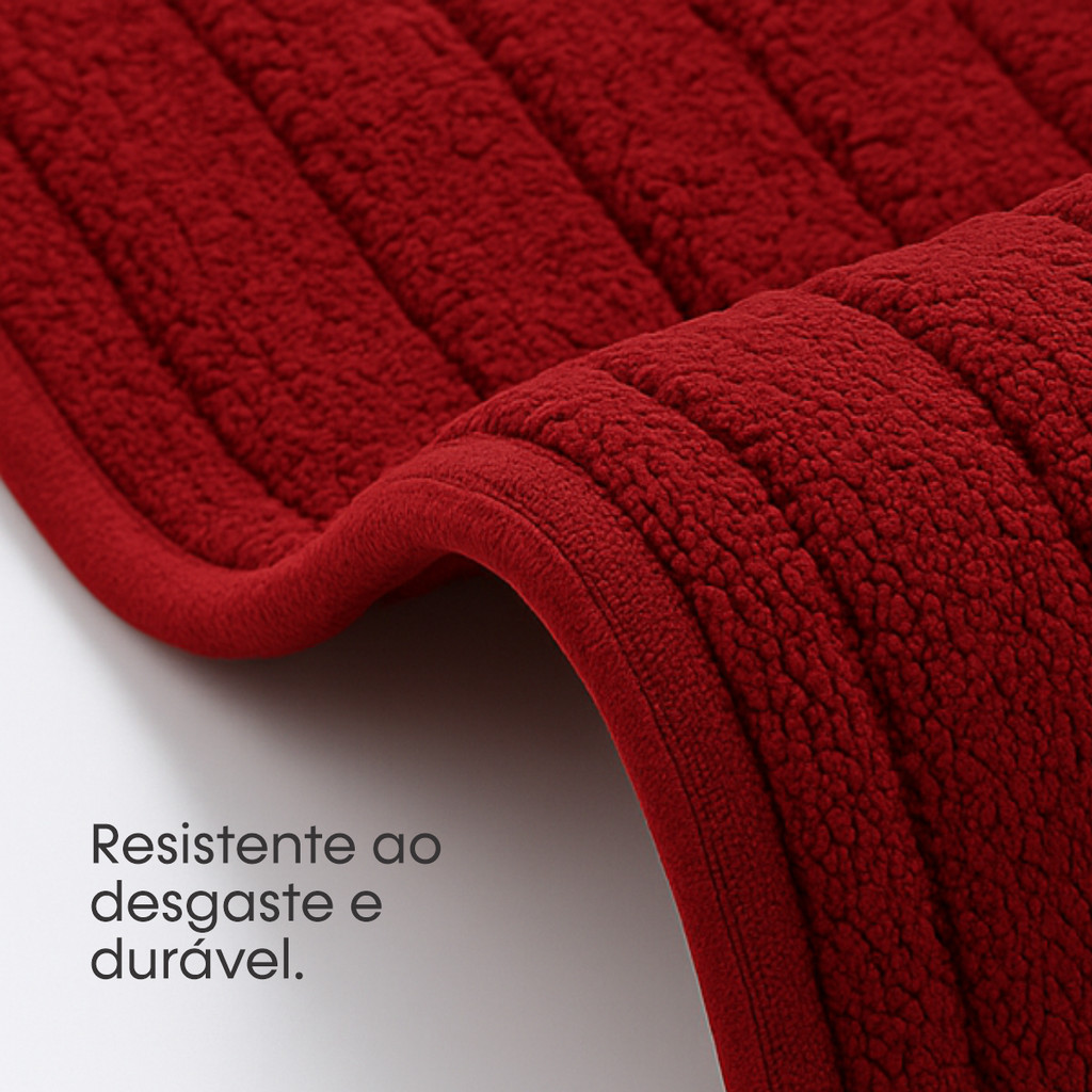 Kit Jogo 3 Peças Tapete Banheiro Premium Estampas Toque Macio Peluciado Antiderrapante Várias Cores — imagen 2