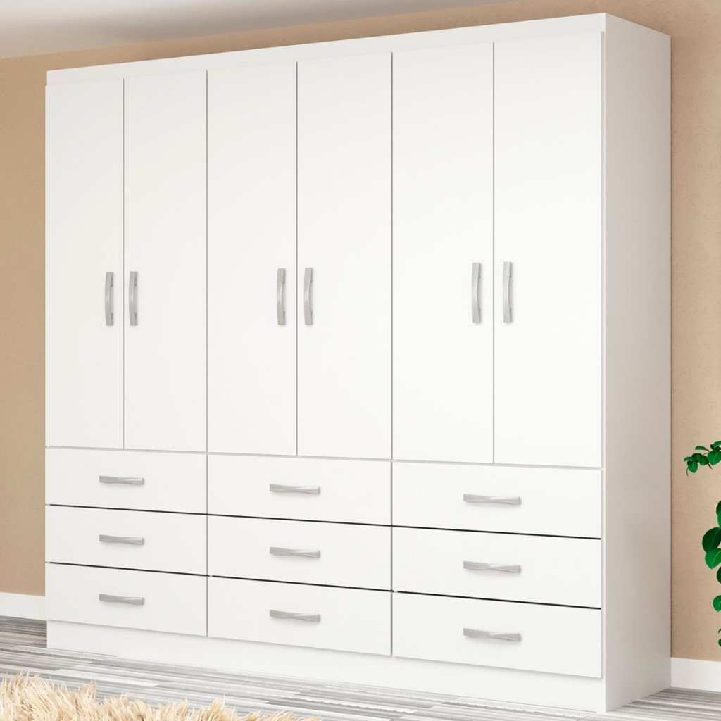 Guarda-Roupa Casal Bergamo 6 Portas 9 Gavetas — imagen 5