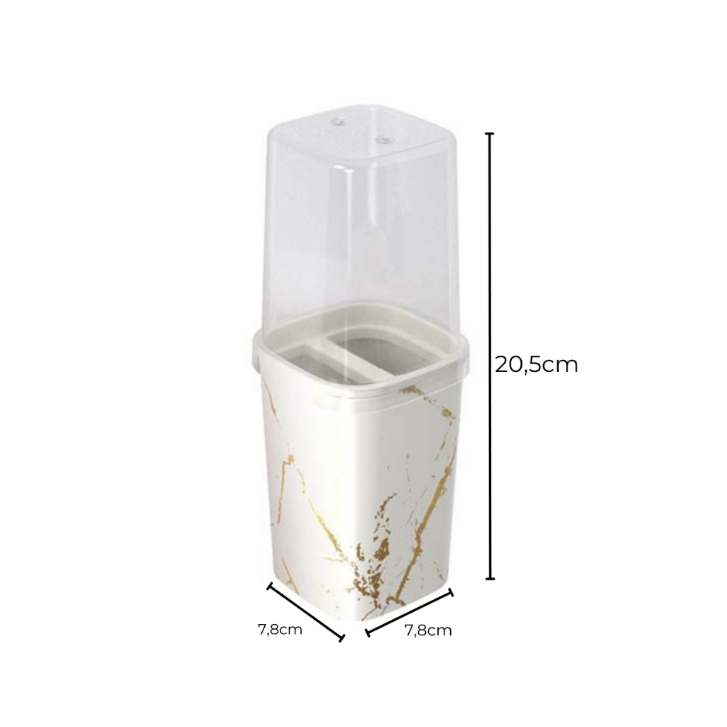 Kit Pia de Banheiro 3 Peças Dispenser Sabonete Líquido Porta Escova de Dente Porta Algodão Cotonete — imagen 3