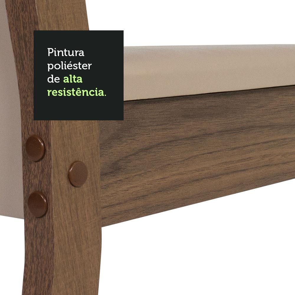 Conjunto Sala de Jantar Madesa Aline Mesa Tampo de Vidro 4 Cadeiras — imagen 6
