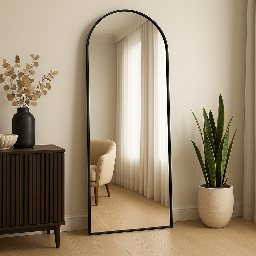 Espelho Corpo Inteiro 40cm x 110cm Grande De Chão Portal Moldura Couro Decoração Sala Loja Closet — imagen 3