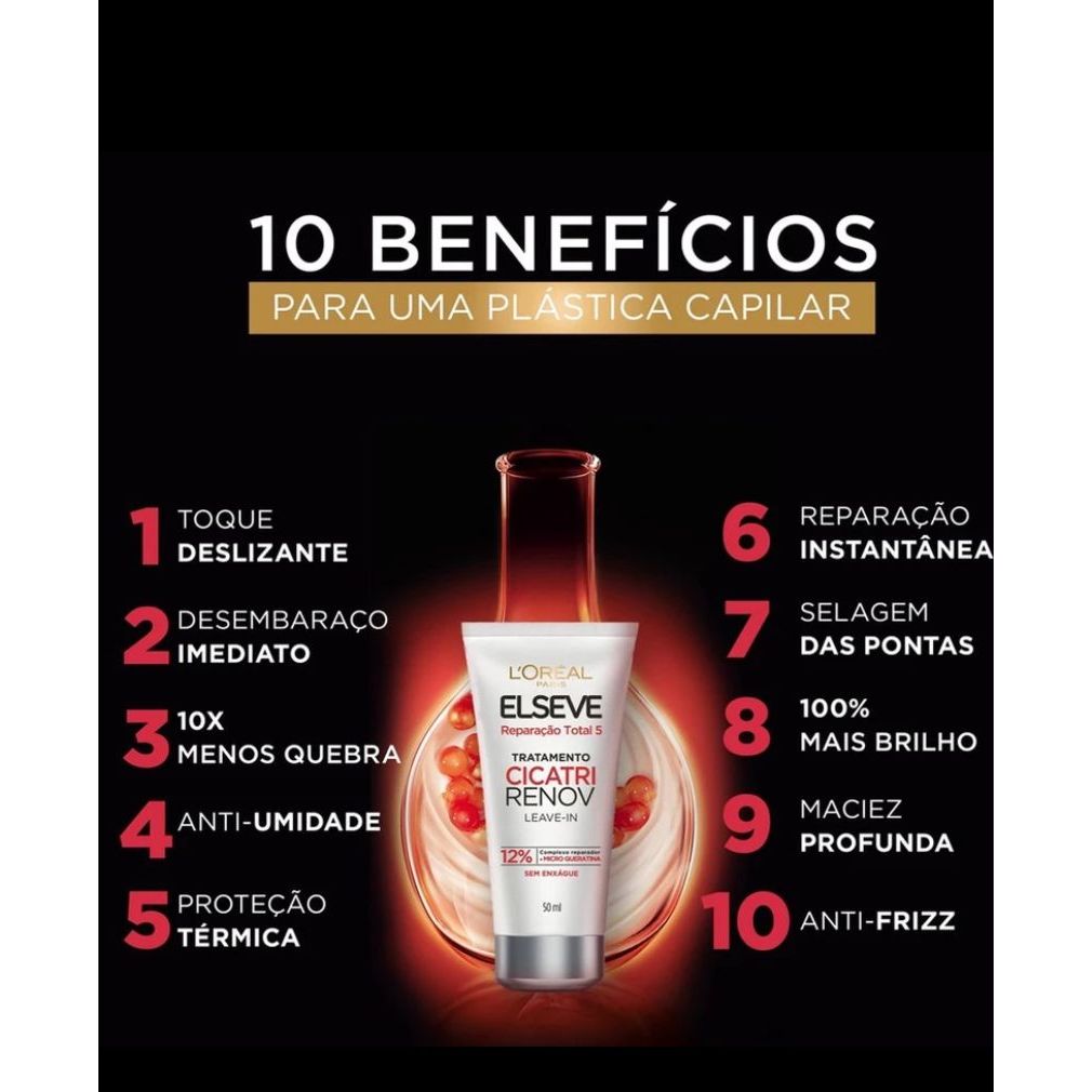 Kit  Óleo Extraordinário 100ml + Elseve Leave-In Cicatri Renov 50ml — imagen 4