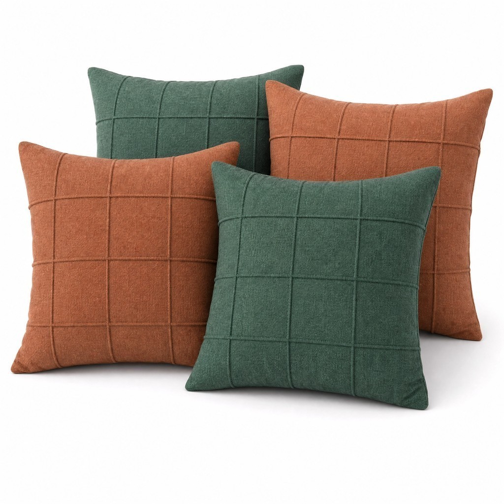 Kit 4 Capas de Almofada Linho 40x40 Rústico Toque Macio Zíper Sofá Sala Quarto Casa — imagen 4
