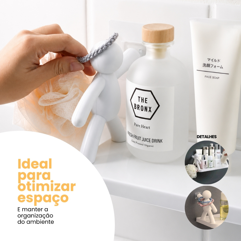 Kit 3 Suportes Prateleiras Multifuncional Boneco Casa Banheiros Organizador Casa Banheiro Resistente — imagen 5