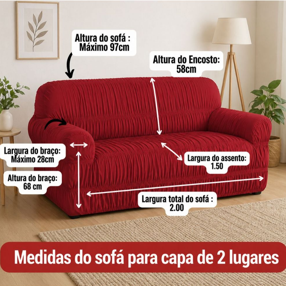 Capa e Sofá com 21 elástico 3 e 2 Lugares — imagen 2