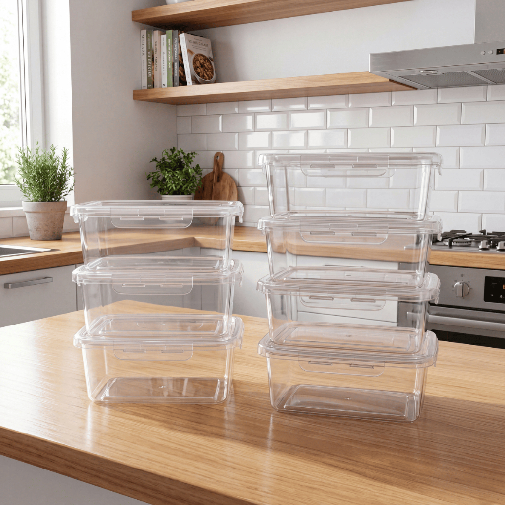Kit 10 Marmitas Potes 800ml Travas Laterais hermeticas - Livres de BPA Alimentos organiza congelador - KAZIVA — imagen 8