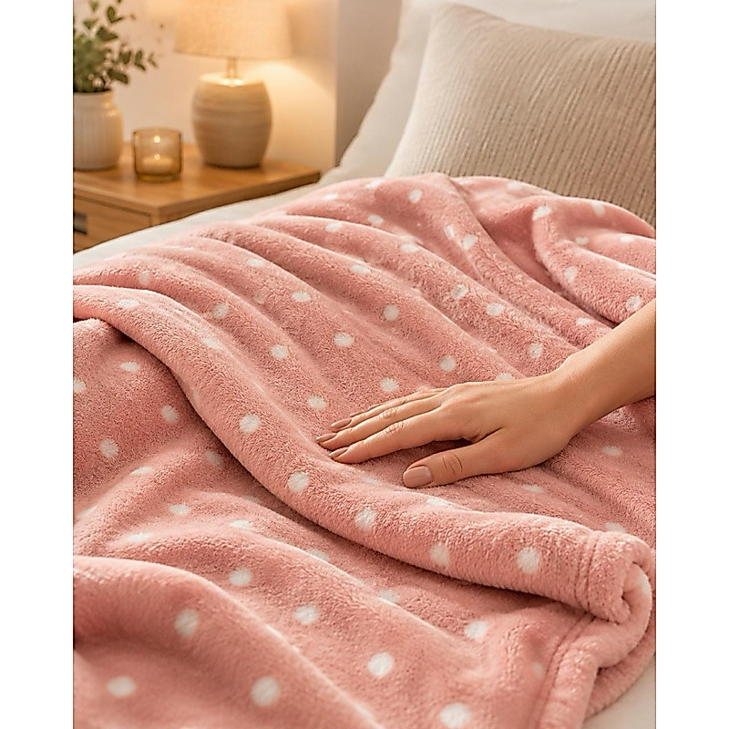 Manta Cobertor Casal Queen Mantinha Inverno Microfibra Plush Antialérgico Quentinho Estampada Poá — imagen 3