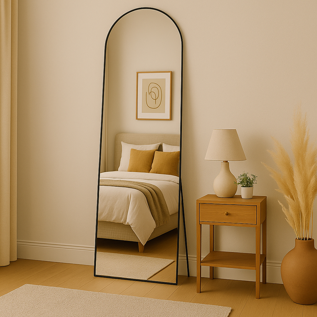 Espelho Corpo Inteiro 40cm x 110cm Grande De Chão Portal Moldura Couro Decoração Sala Loja Closet — imagen 4