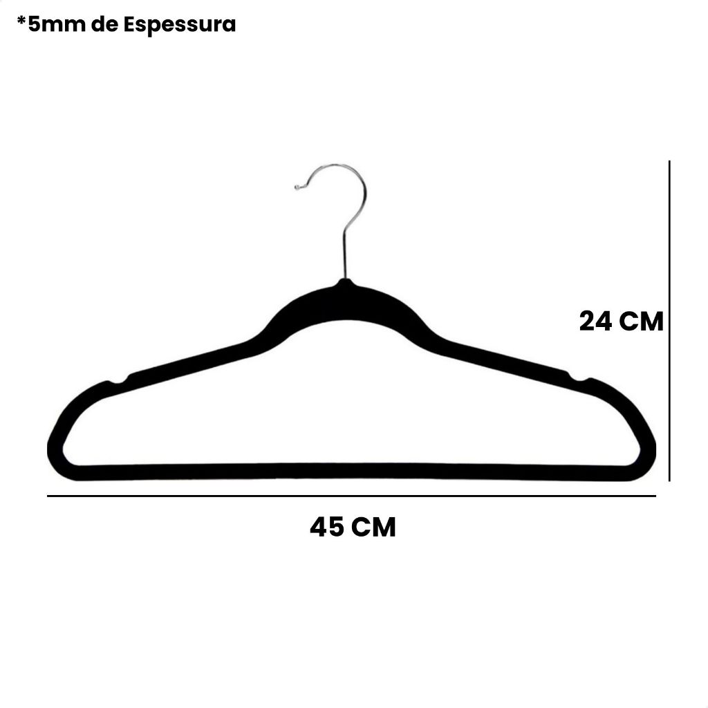 Kit Cabides Veludo Para Roupas Adulto 30 Unidades Fino Resistente — imagen 3