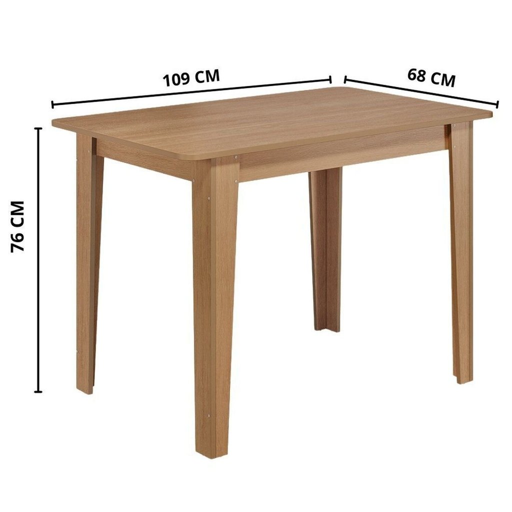 Conjunto de Jantar 4 Lugares com Mesa Retangular Tampo Mdf 1,10m e 4 Cadeiras Delta Nicoli Mel/Bege — imagen 6