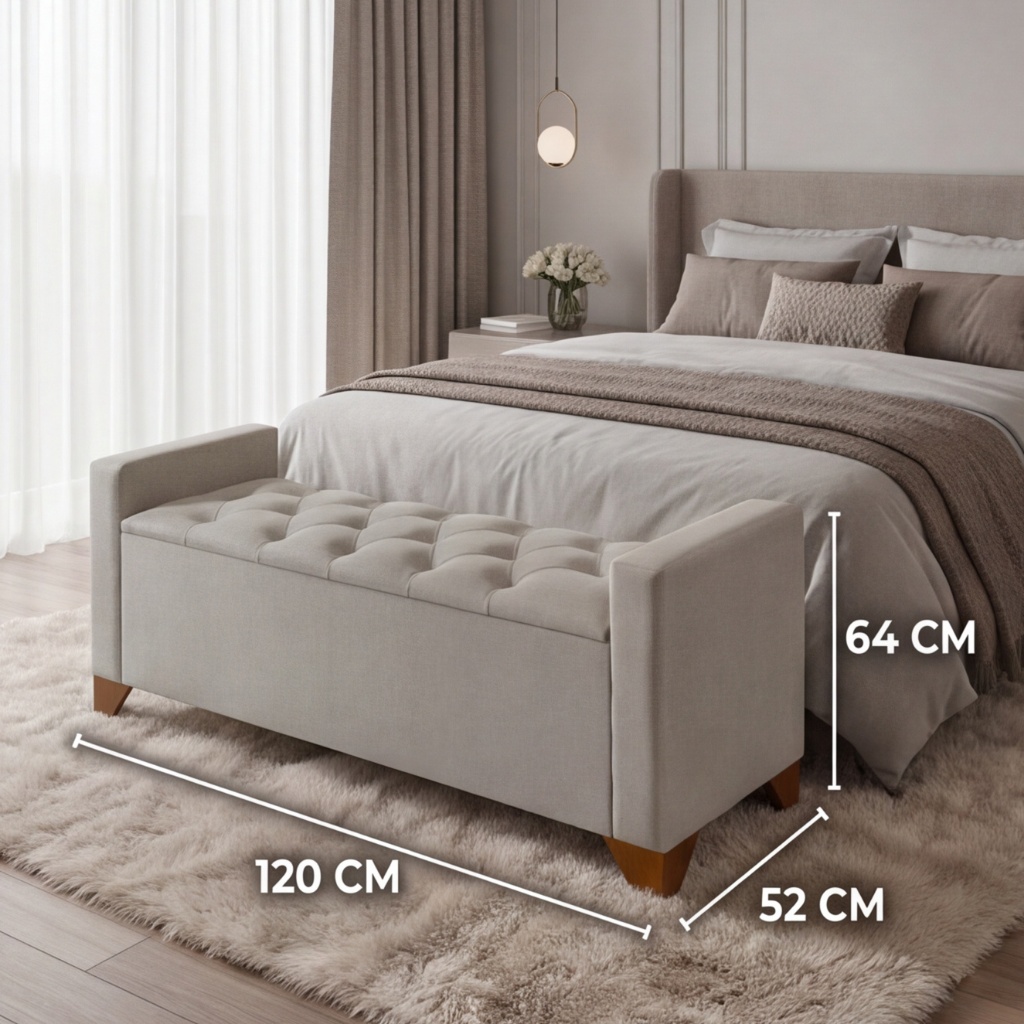 Sofá Banco Divã Recamier Baú Califórnia 1,20m Moderno Luxo Recepção Quarto Confortavel Luxo — imagen 8